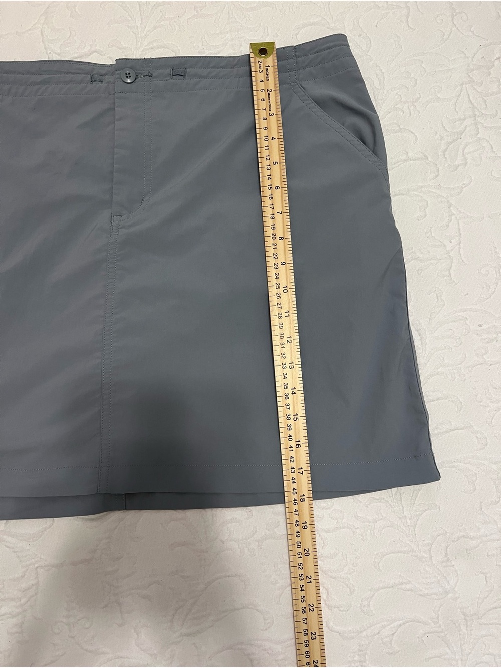 Patagonia Slate Gray/Green Outdoor Skirt with Drawstring and Pockets size 12 - Picture 5 of 13